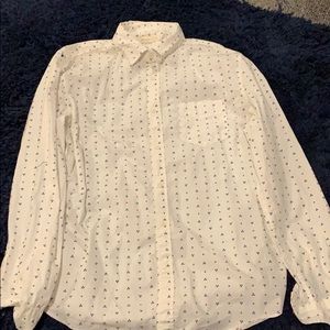 White, Blue, and Maroon Button Down